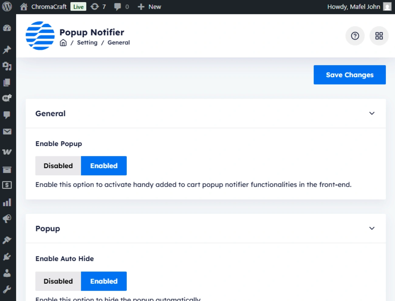 Handy Added To Cart Popup Notifier For WooCommerce User Friendly Admin Dashboard Interface