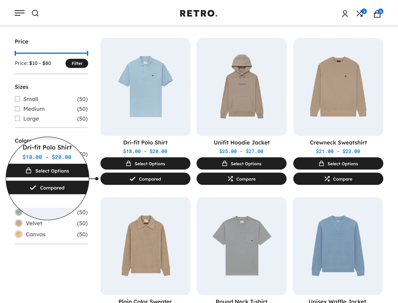 Handy Compare Products For WooCommerce Display Compared On Compare Button After A Product Is Added To Comparison Table