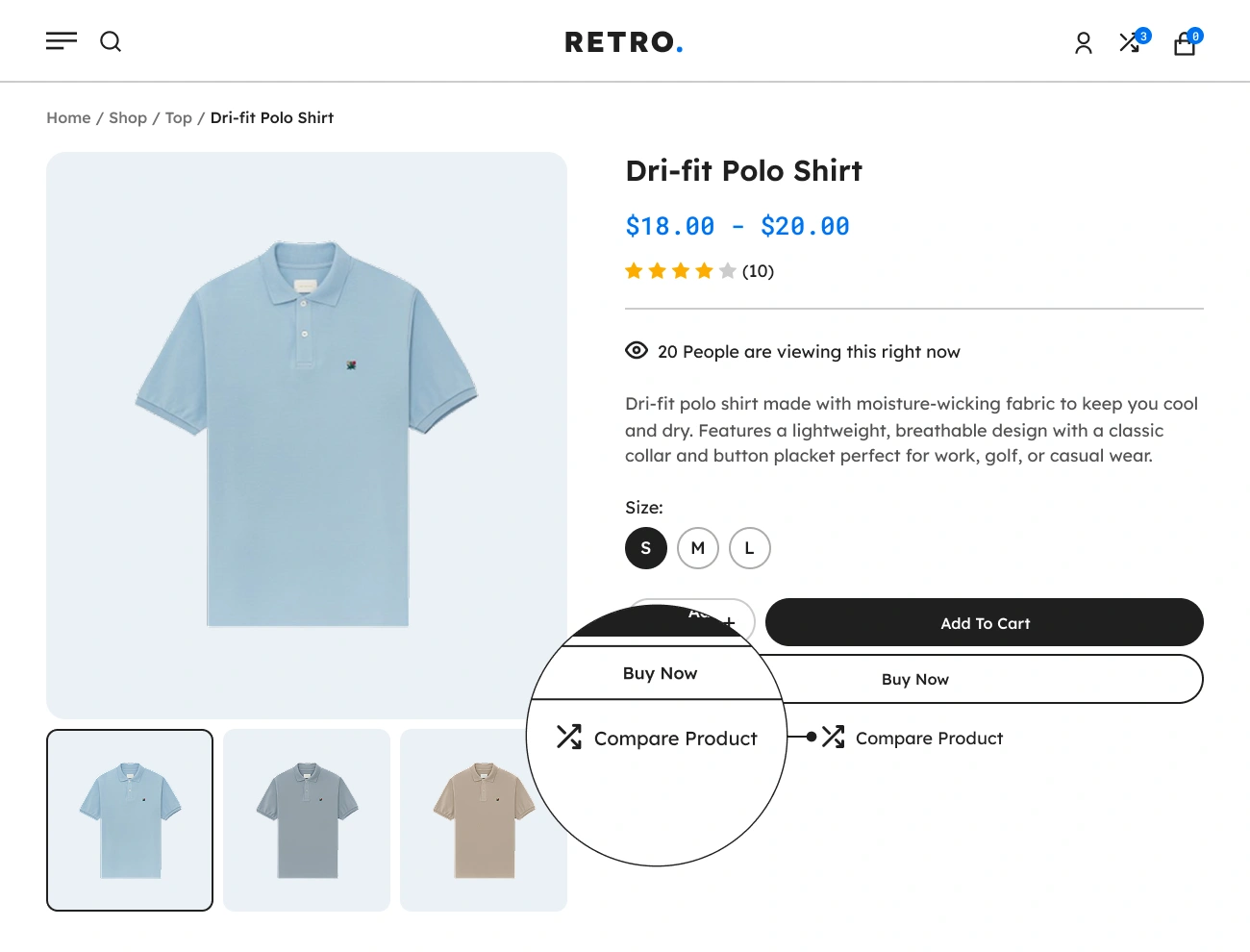 Handy Compare Products For WooCommerce Supports Compare Button In Product Single Page