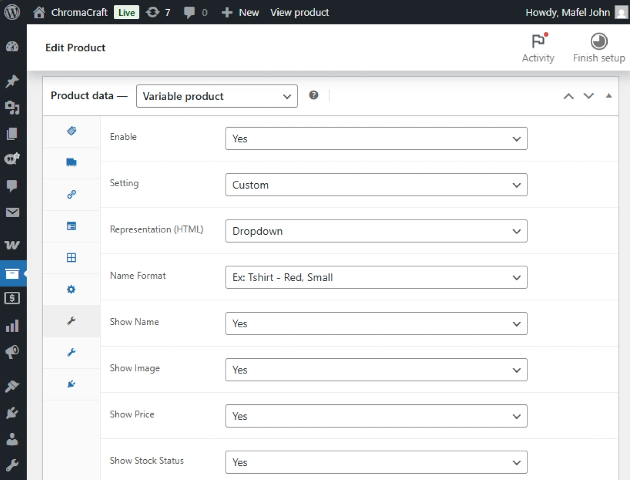 Handy Itemized Product Variation For WooCommerce Define Itemized Variation Settings By Each Product