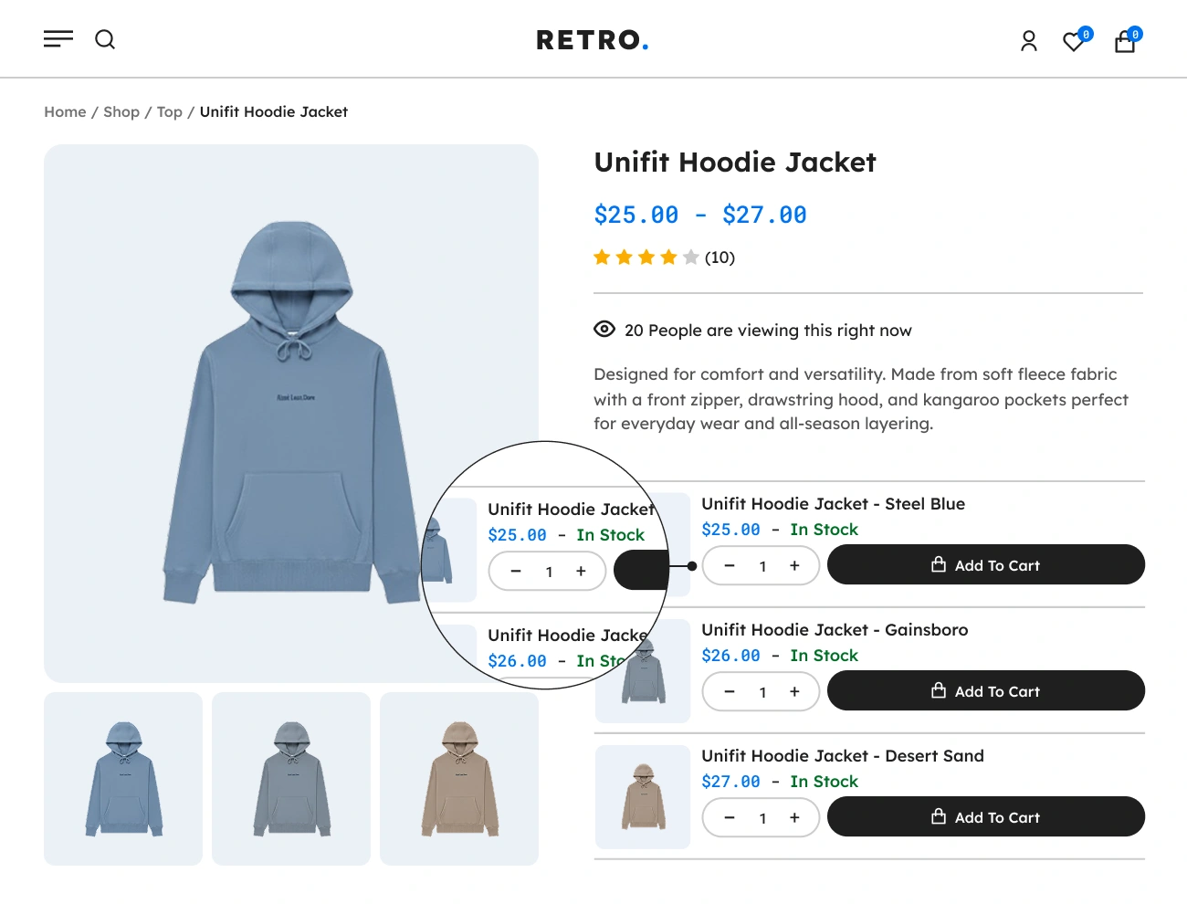 Handy Product Variation Table For WooCommerce Supports Product Variation Quantity Input