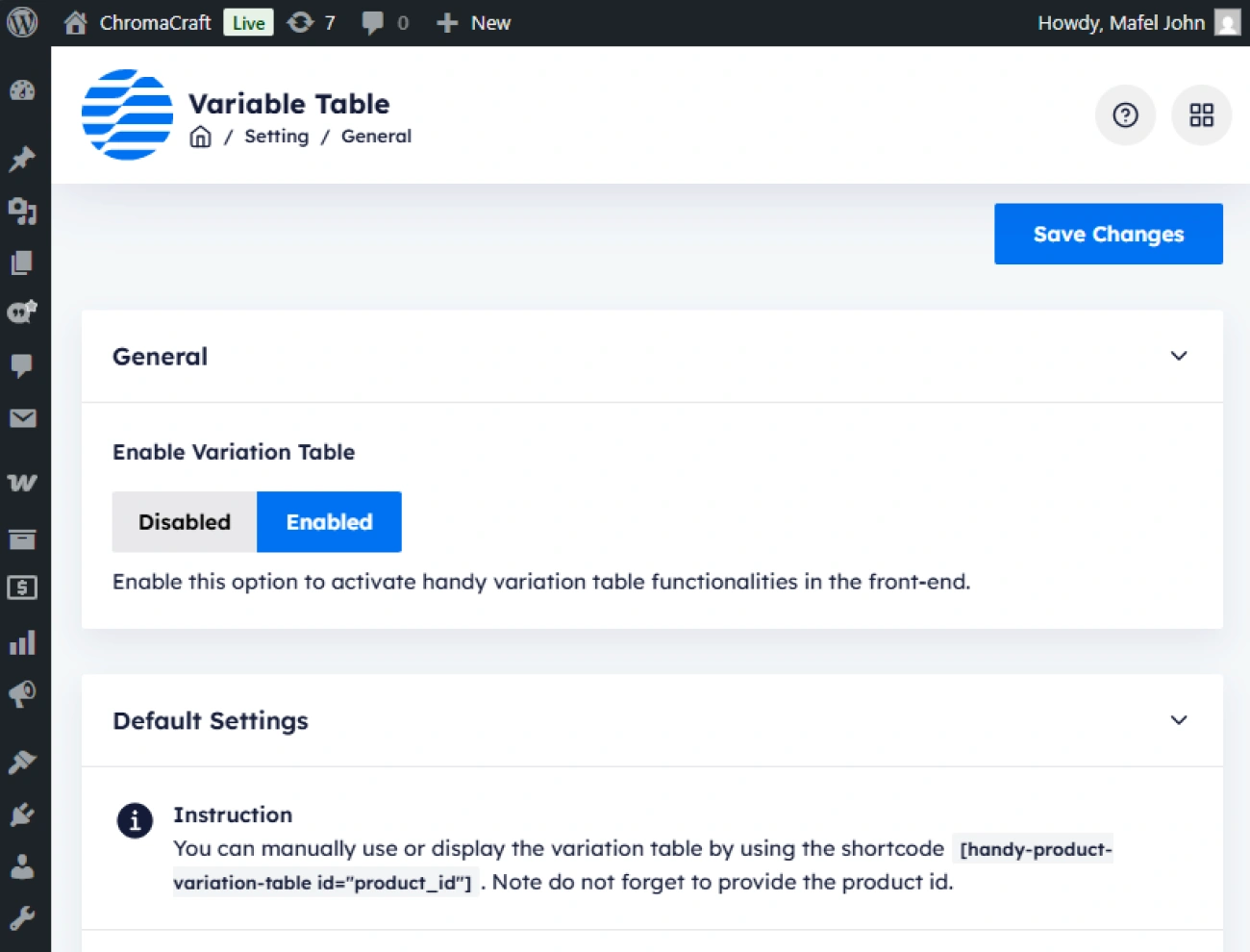 Handy Product Variation Table For WooCommerce User Friendly Admin Dashboard Interface