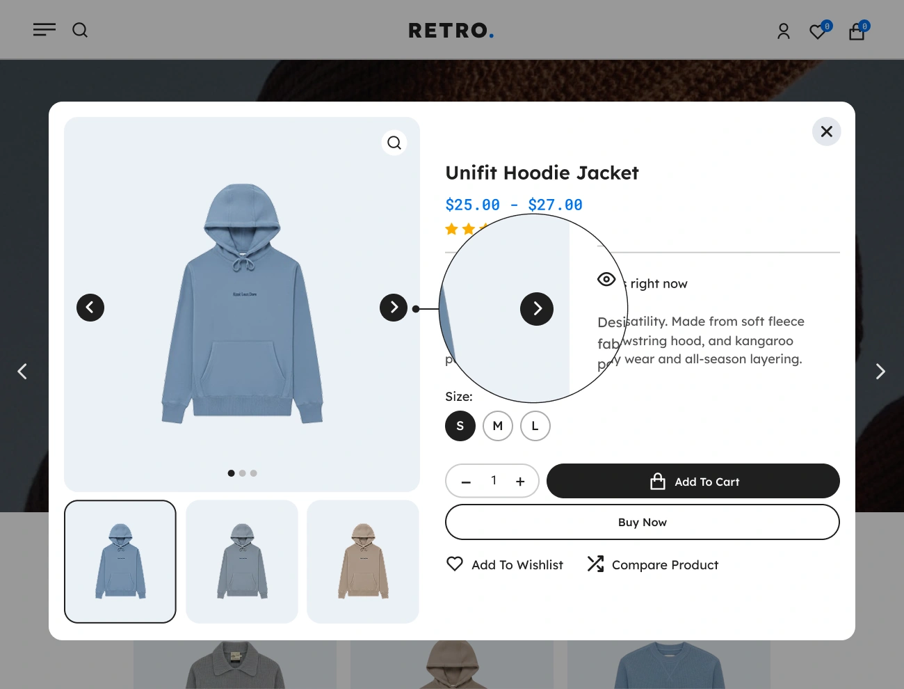 Handy Quick View For WooCommerce Customizable Image Slider Button Style