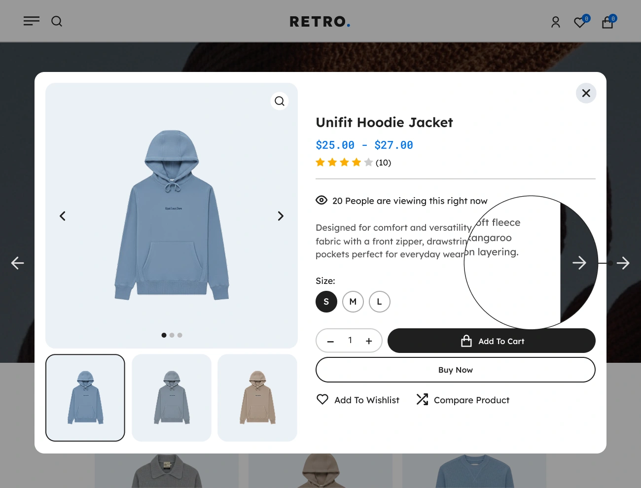 Handy Quick View For WooCommerce Customizable Product Slider Button Icon