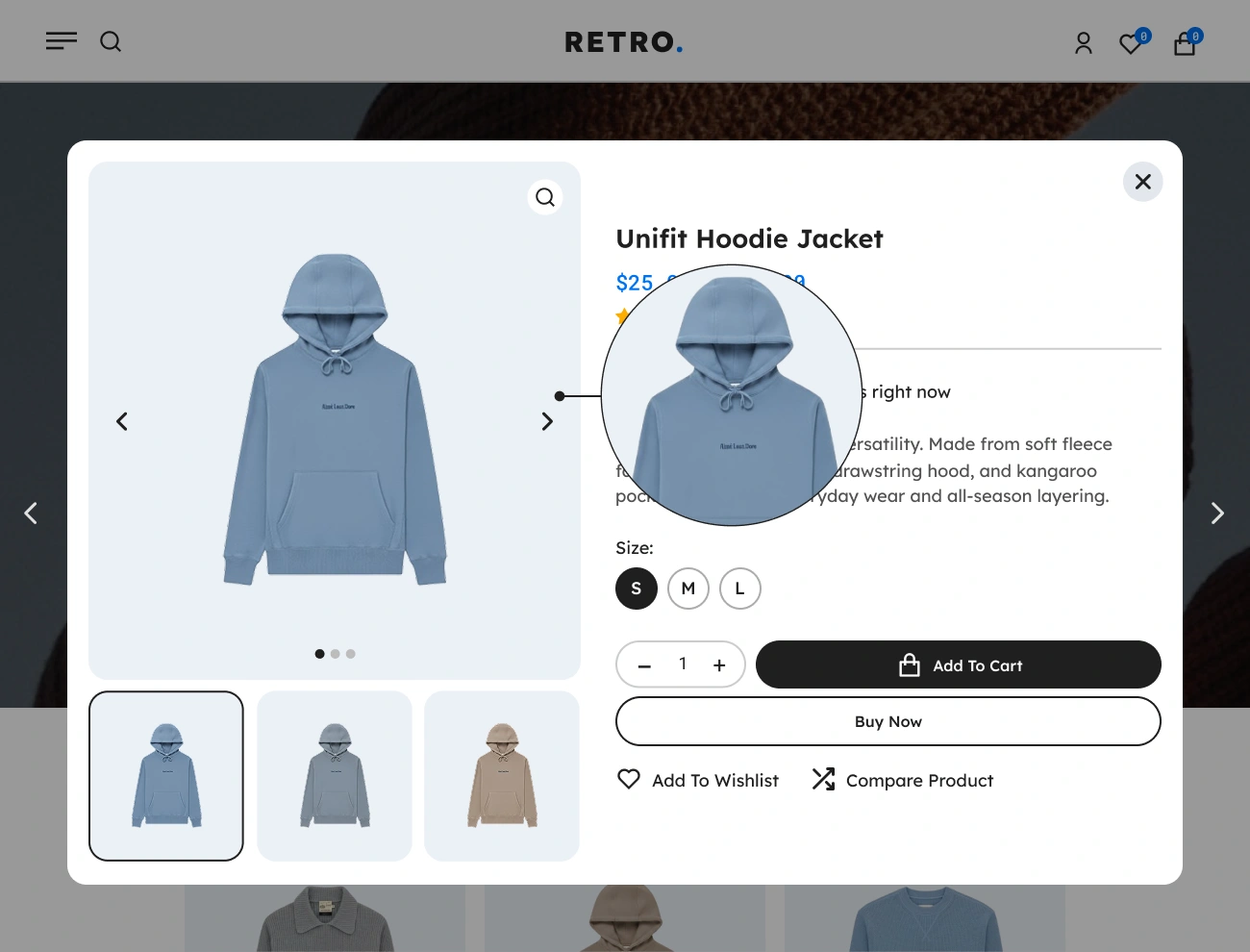 Handy Quick View For WooCommerce Supports Product Thumbnail In Quick View Modal