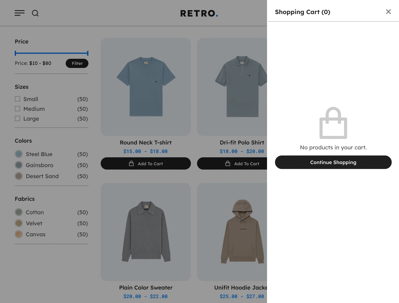 Handy Sliding Cart For WooCommerce Supports Cart Empty Placeholder