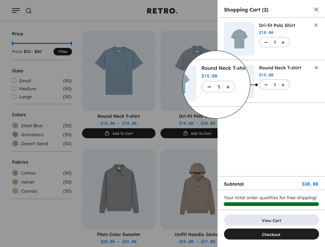 Handy Sliding Cart For WooCommerce Supports Product Quantity Input