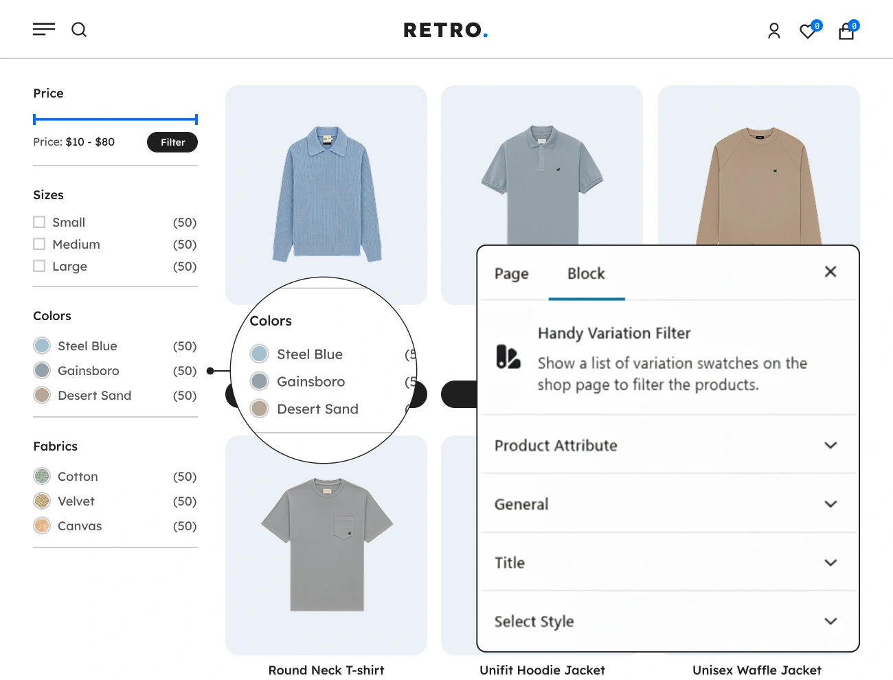 Handy Variation Swatches For WooCommerce Supports Block Component Product Variation Swatches Filter
