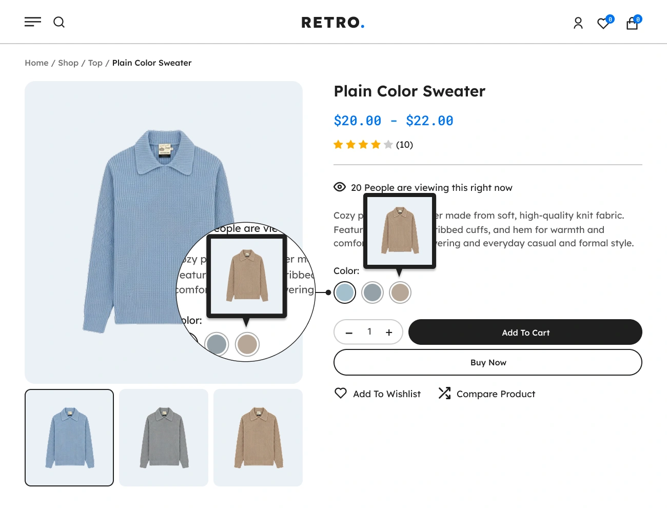 Handy Variation Swatches For WooCommerce Supports Image Tooltip In Variation Swatches