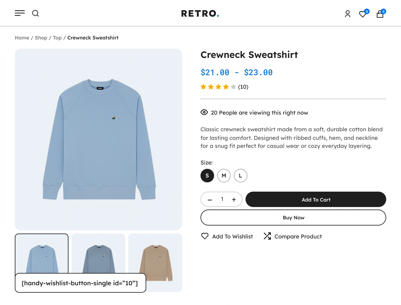 Handy Wishlist For WooCommerce Supports Add To Wishlist Button Shortcode For Product Single Page